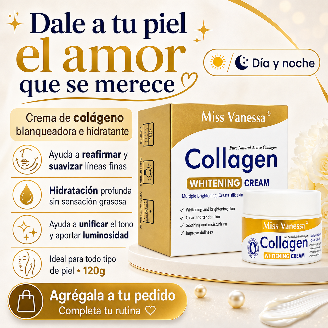 Crema Colageno Blanqueadora Hidratante